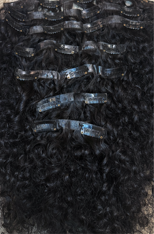 Rosa Virgin curly Seamless Clip ins
